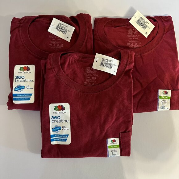 Fruit of the Loom Other - Fruit of the Loom New Men’s Pocket 100% Cotton SS T-Shirt Size 2XL Newsaffron